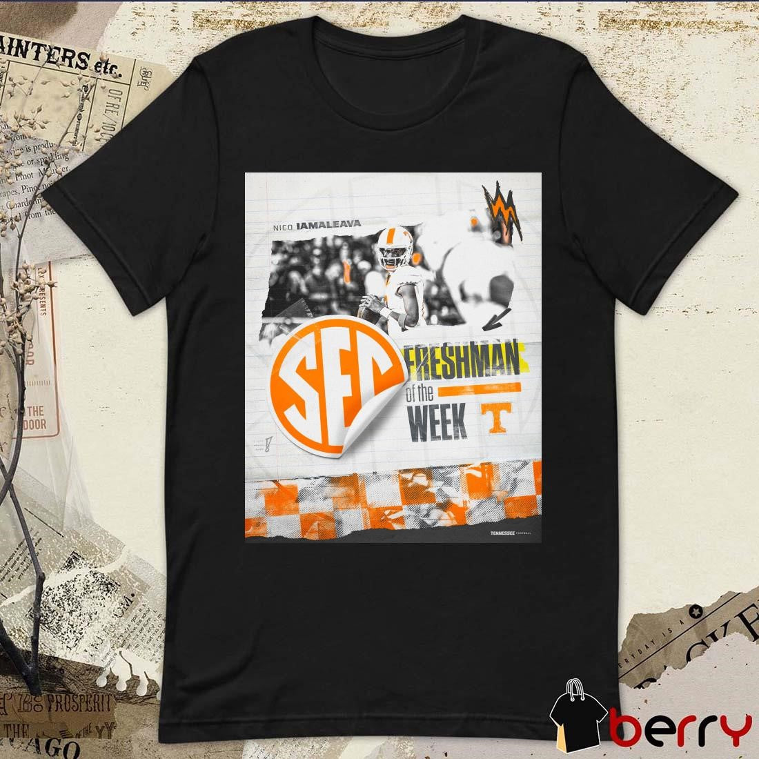 Tennessee Vols Nico Iamaleava SEC Player Freshman Of The Week 2024 Poster t-shirt