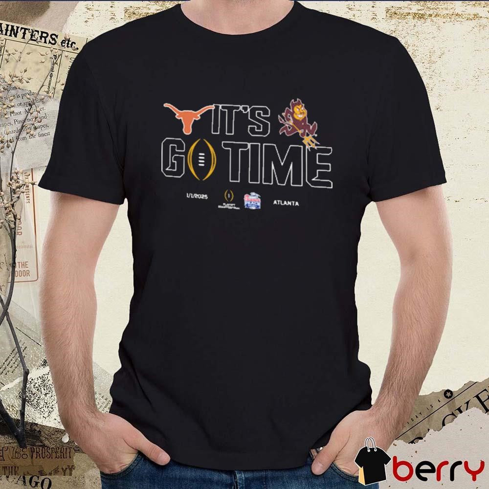 Texas Longhorns Vs Arizona State Sun Devils It’s Go Time CFP Peach Bowl Jan 1 2025 t-shirt