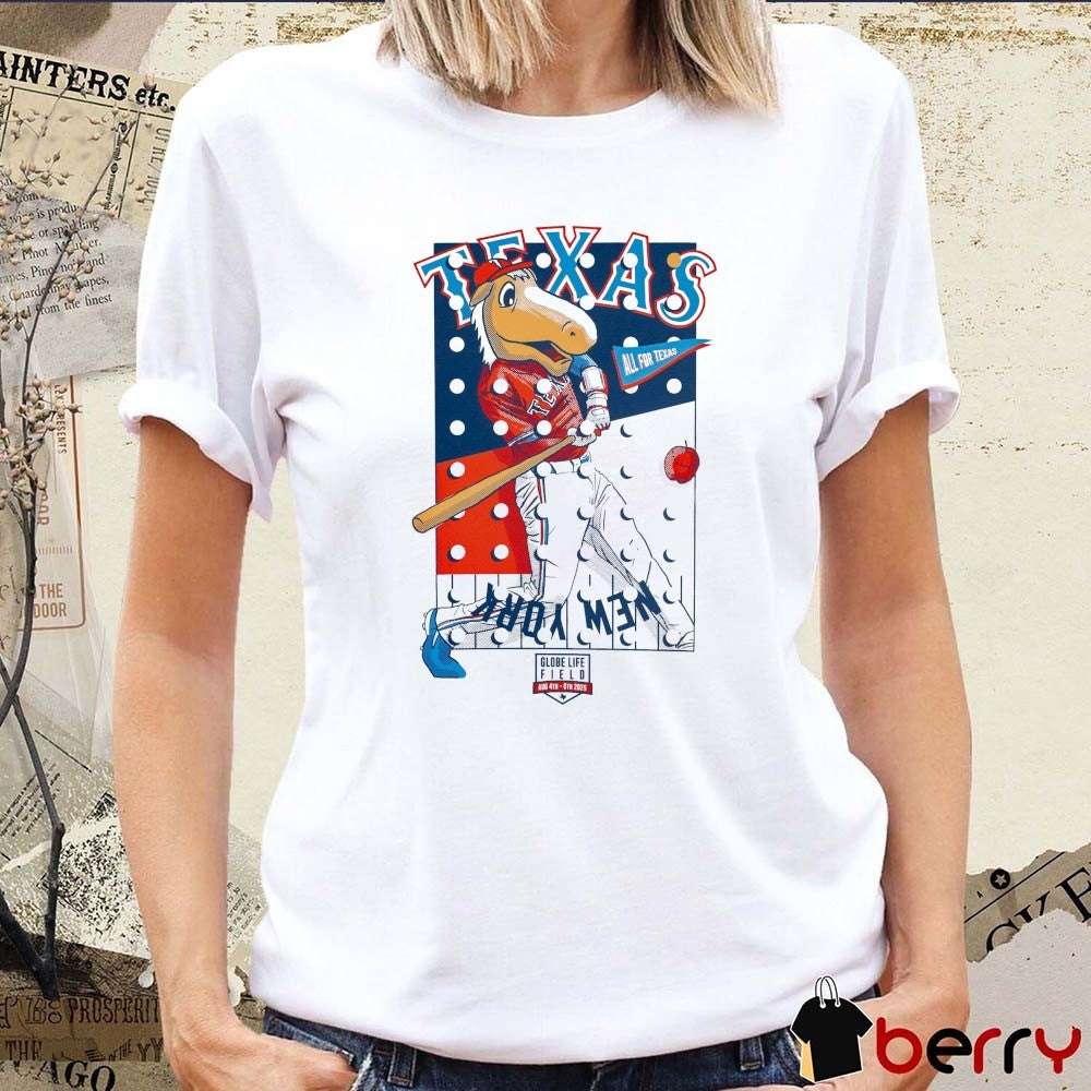 Texas Rangers New York MLB Opening Day All For Texas Globe Life Field Aug 4th – 6th 2025 t-shirt