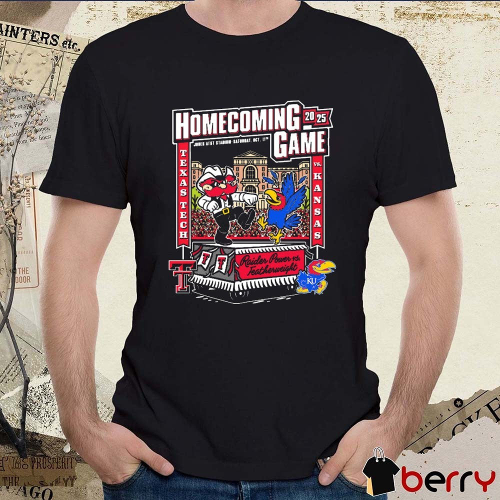 Texas Tech Red Raiders Vs Kansas Jayhawks 2025 Homecoming Gameday Jones AT&T Stadium October 11 2025 t-shirt