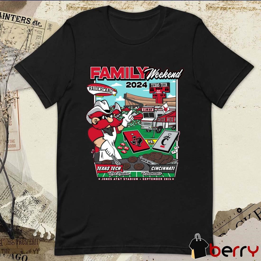 Texas Tech Red Raiders vs. Cincinnati Bearcats 2024 Family Weekend Gameday Jones AT&t Stadium Sep 28 t-shirt
