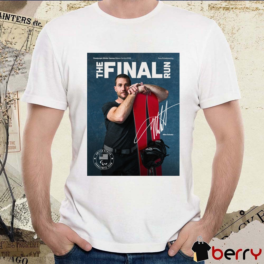The Final Run Mike Schultz Paralympic Winter Games Milano Cortina 2026 Signature Poster t-shirt