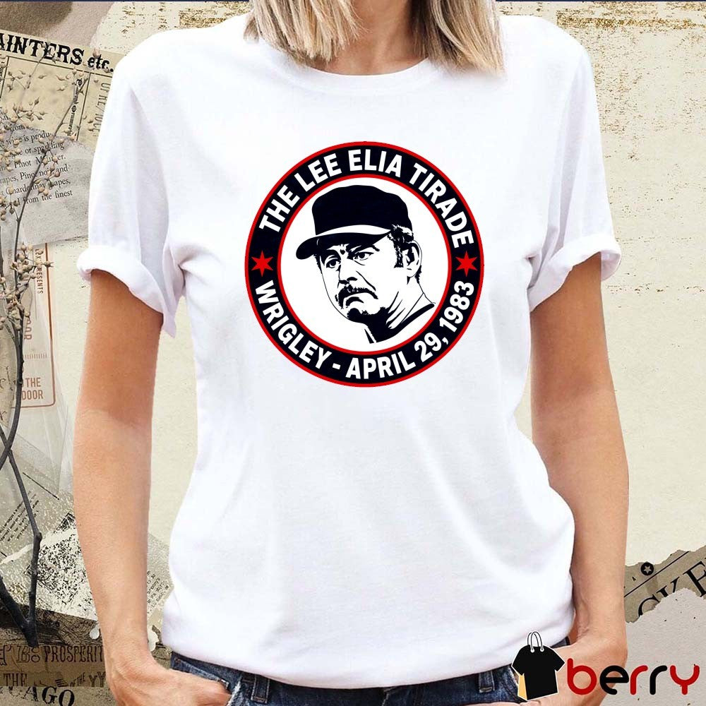 The Lee Elia Tirade Wrigley – April 29, 1983 Pocket Logo t-shirt