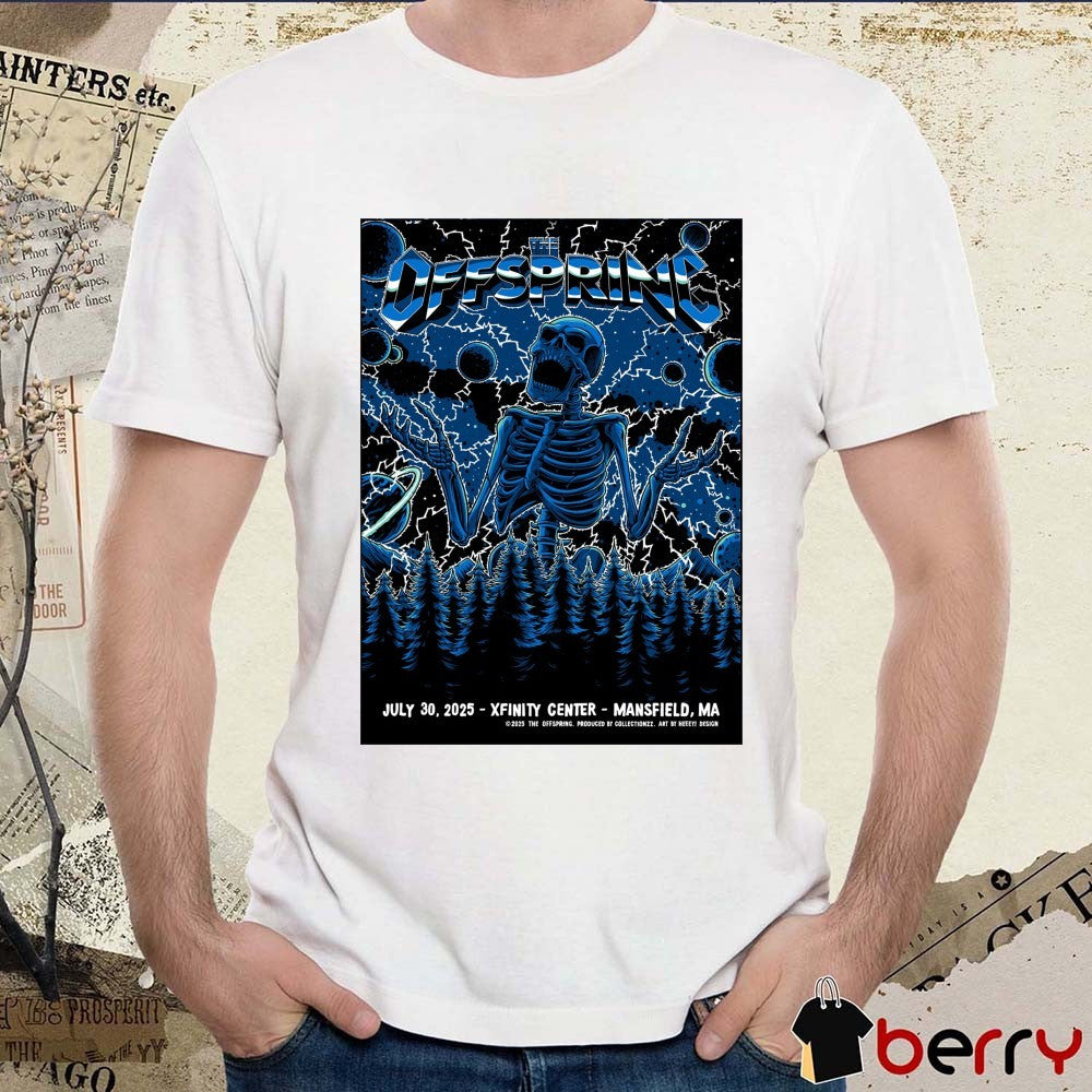 The Offspring July 30 2025 Xfinity Center Mansfield MA Art Poster t-shirt