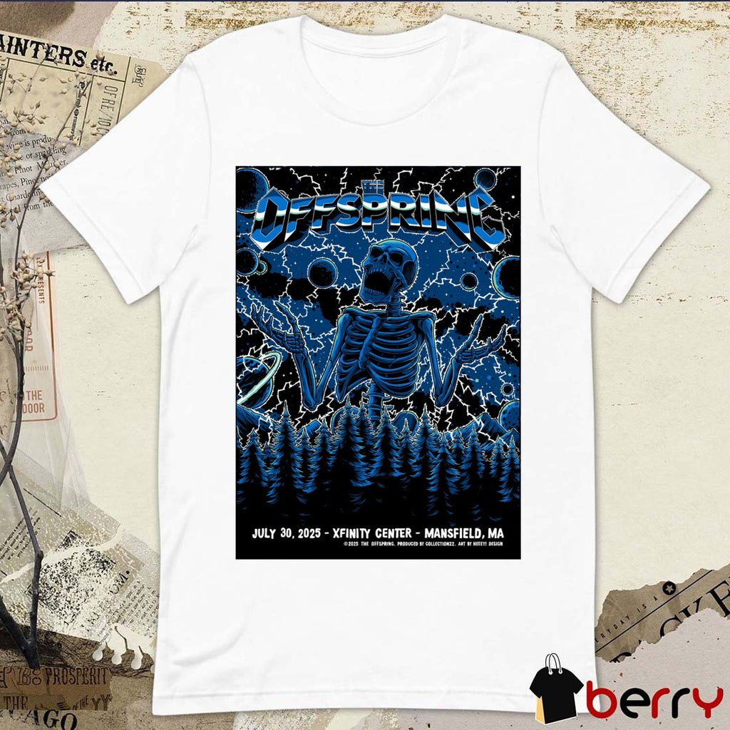 The Offspring July 30 2025 Xfinity Center Mansfield MA Art Poster t-shirt