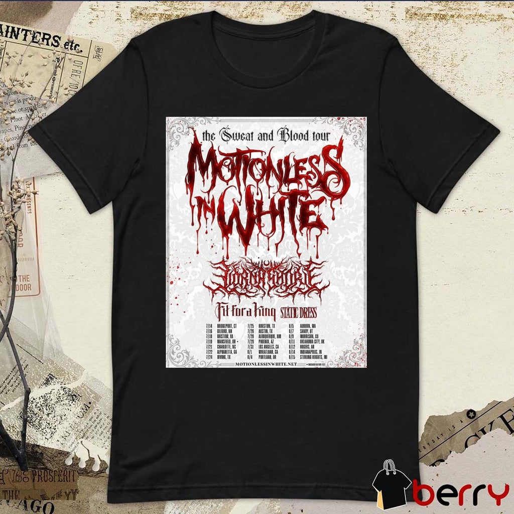 The Sweat and Blood Tour Motionless In White July 14 – Poster August 15, 2026 United States Poster t-shirt