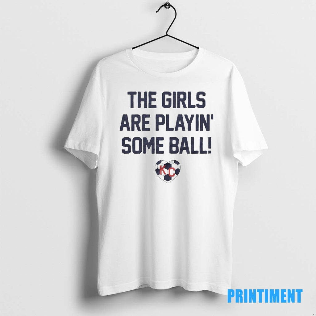Official The Girls Are Playin Some Ball Soccer Tee Sweater