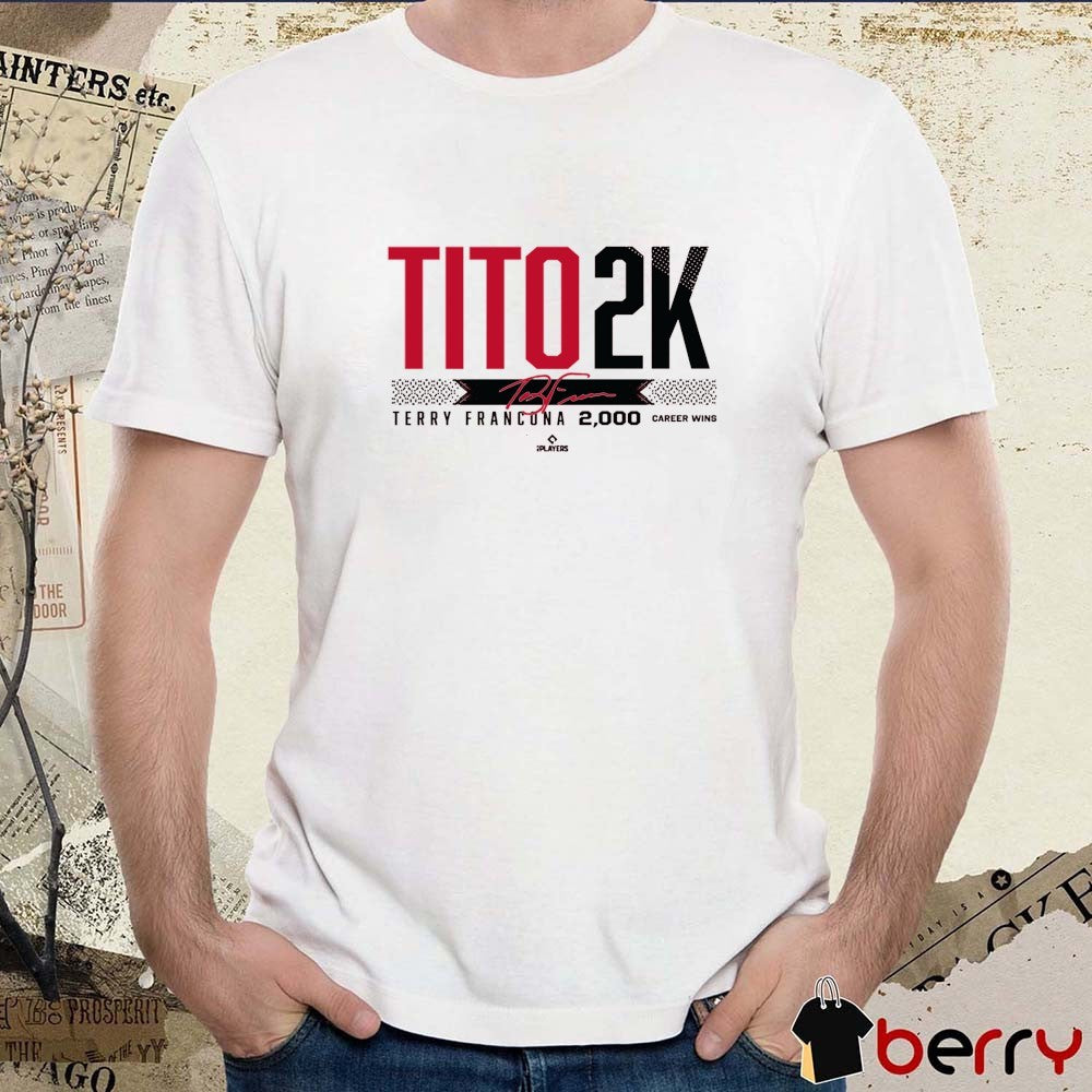 Tito 2k Terry Francona 2,000 Wins Career Wing Cincinnati Reds MLB Signature t-shirt