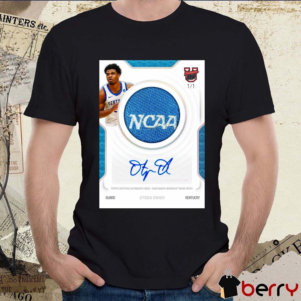 Topps Certified Autograph Issue 2026 March Madness Worn Patch Otega Oweh Kentucky t-shirt