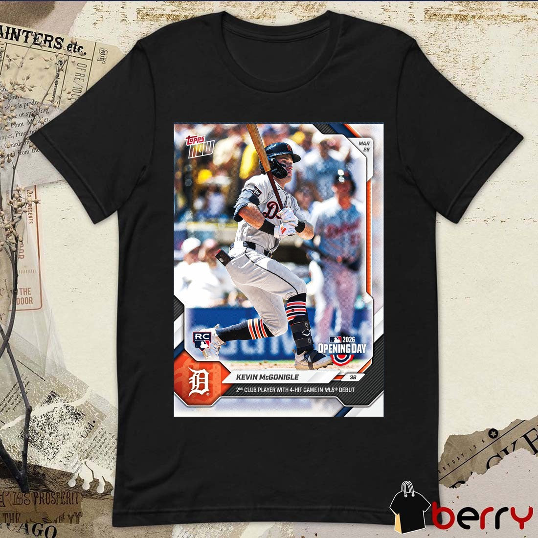 Topps Kevin Mcgonigle 2nd Club Player With 4-hit Game In MLB Debut Poster t-shirt