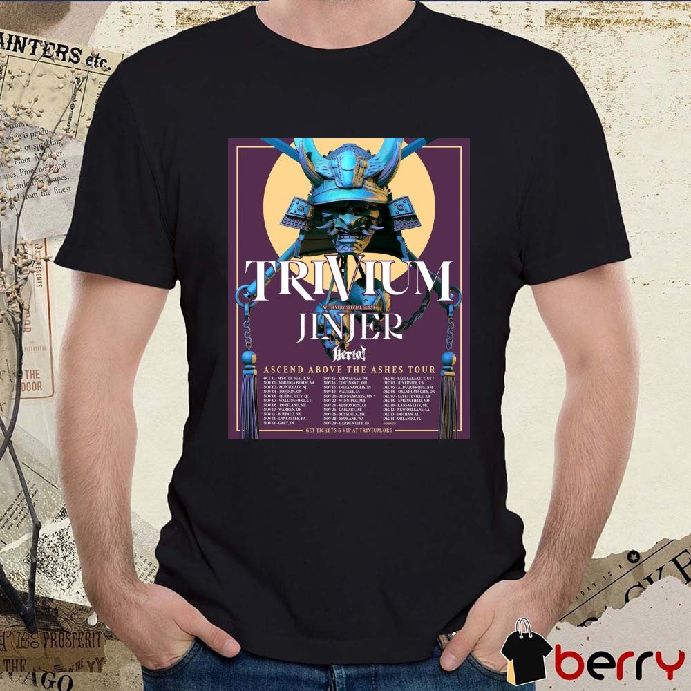 Trivium With Very Special Guest Jinjer Bertol Ascend Above The Ashes Tour 2025 October – December Poster t-shirt