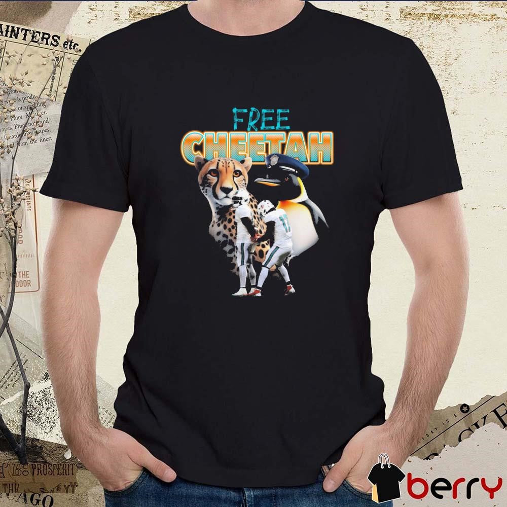 Tyreek Hill Free Tyreek Free Cheetah Miami Dolphins t-shirt