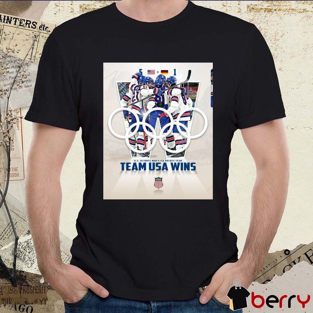U.S. Olympic 2026 Men’s Ice Hockey Team Team USA Wins 5-1 over Germany t-shirt