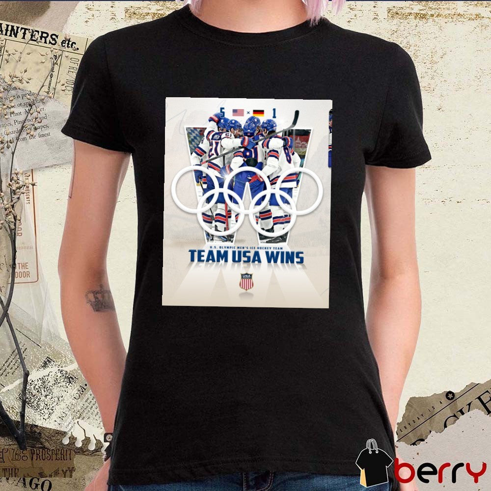 U.S. Olympic 2026 Men’s Ice Hockey Team Team USA Wins 5-1 over Germany t-shirt