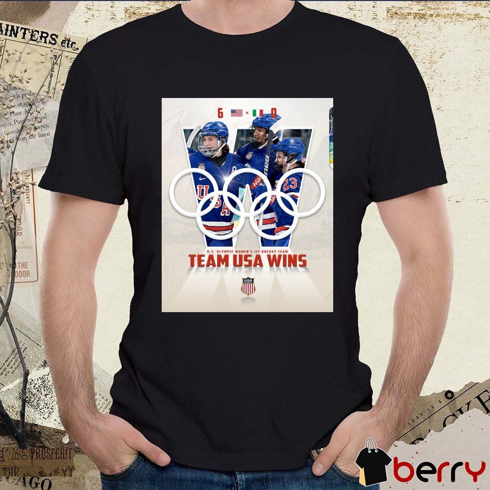 U.S. Olympic Women’s Ice Hockey Team Team USA Wins Italy 6-0 Poster t-shirt