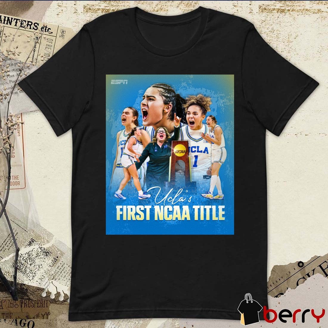 UCLA Wins Its First Ncaa National Title In Program History ESPN Poster t-shirt