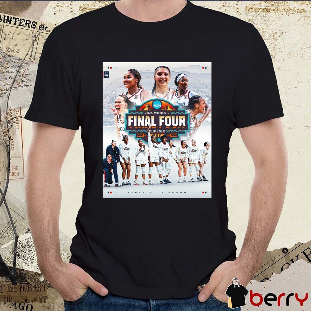 UConn Huskies 2026 NCAA Women’s Basketball Final Four Phoenix Champions Poster t-shirt