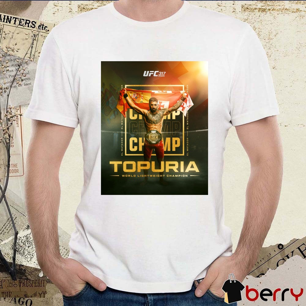 UFC 317 Ilia Topuria defeats Charles Oliveira World Lightweight Champion El Matador 2025 Poster t-shirt
