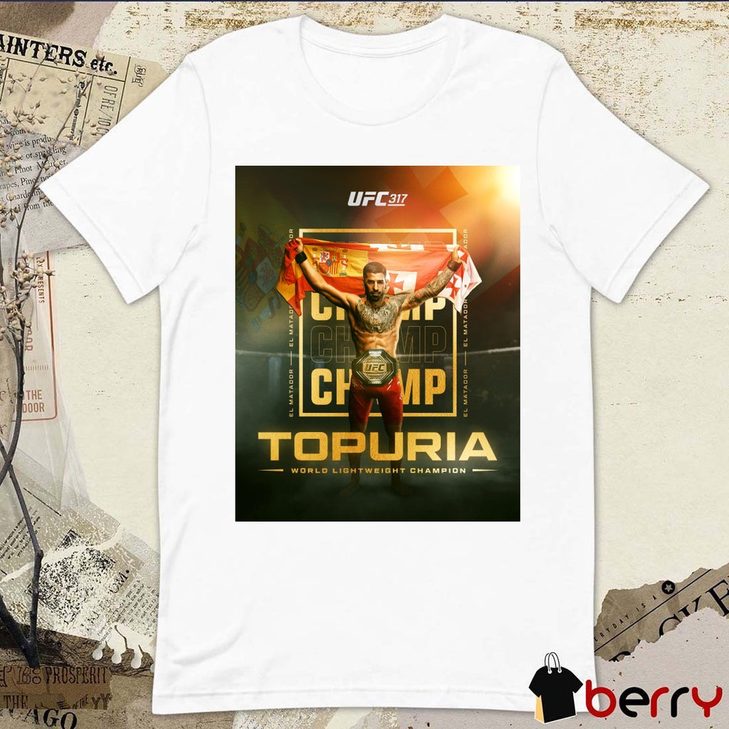 UFC 317 Ilia Topuria defeats Charles Oliveira World Lightweight Champion El Matador 2025 Poster t-shirt