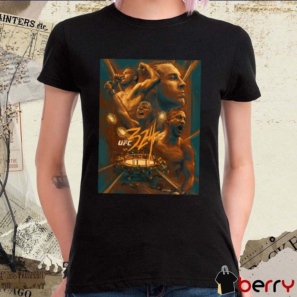 UFC 324 Gaethje vs. Pimblett Las Vegas, Nevada Robert Bruno Art Poster t-shirt