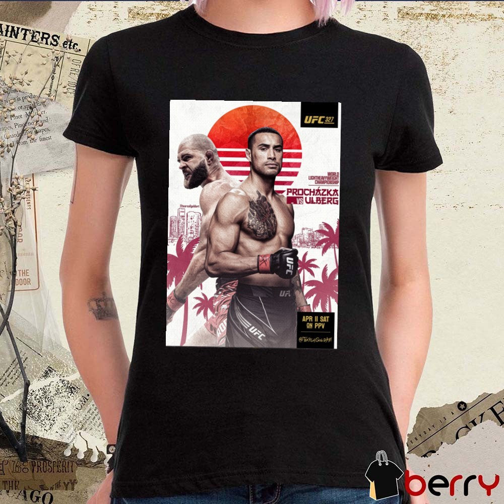 UFC 327 World Light Heavyweight Championship fight between Jiri Prochazka and Carlos Ulberg t-shirt