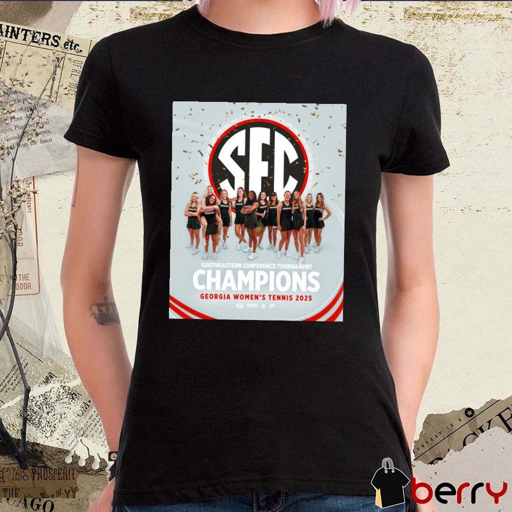 UGA Women’s Tennis 2025 SEC Southeastern Conference Tournament Champions Poster t-shirt