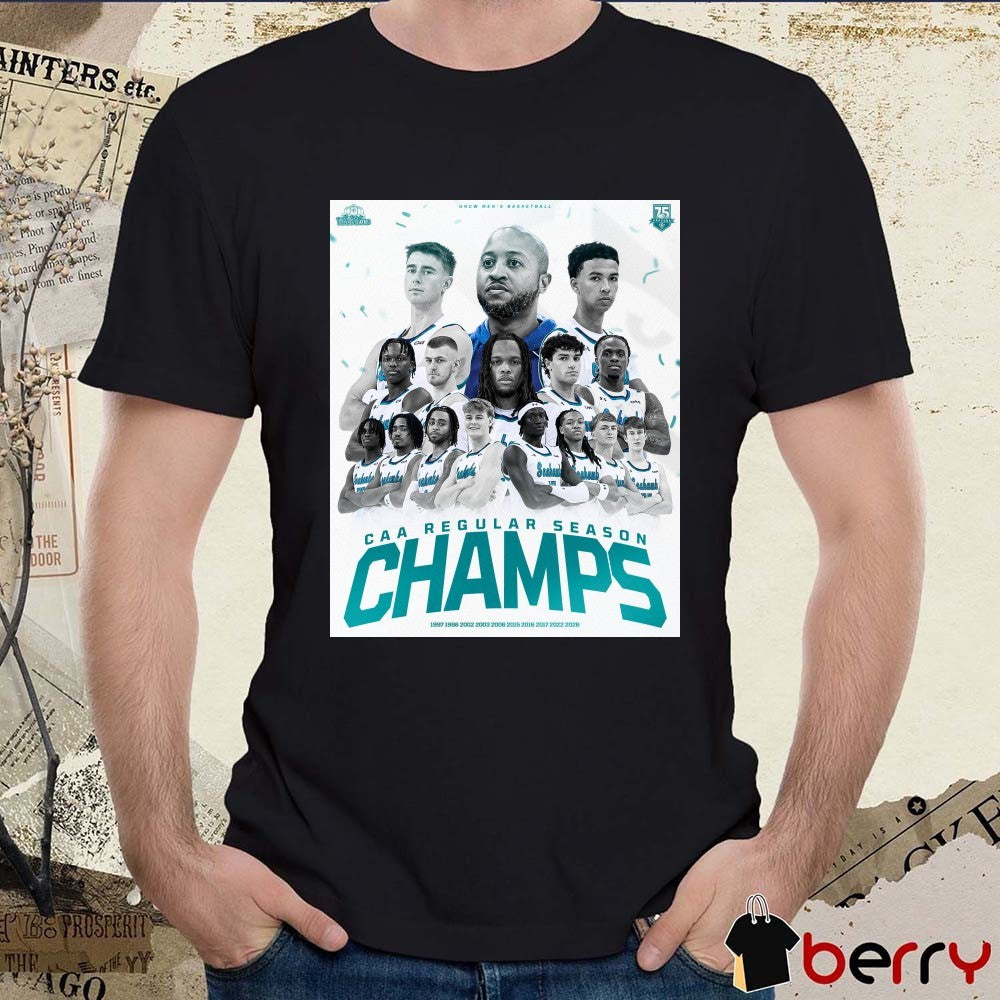 UNCW Men’s Basketball 2026 CAA Regular Season Champions 1997 – 2026 Poster t-shirt