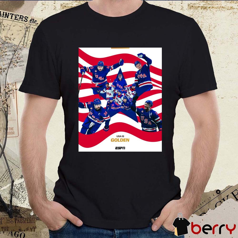 USA Hockey Is Golden For The First Time Since 1980 Milano Cortina Winter Olympics ESPN t-shirt