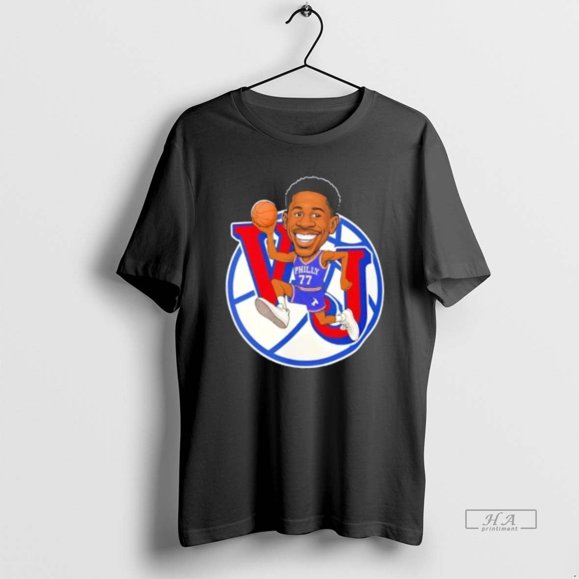 Official Vj Edgecombe 77 Philadelphia 76ers Basketball Caricature