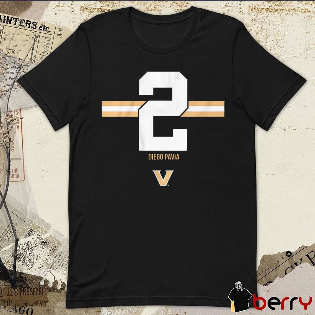 Vanderbilt Commodores Football Diego Pavia 2 Stripe t-shirt