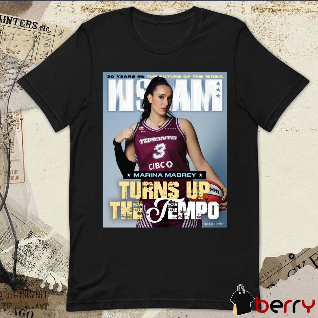 WSLAM 30 Years In The Future Of The WNBA Marina Mabrey Turn Up The Tempo Toronto Tempo Poster t-shirt