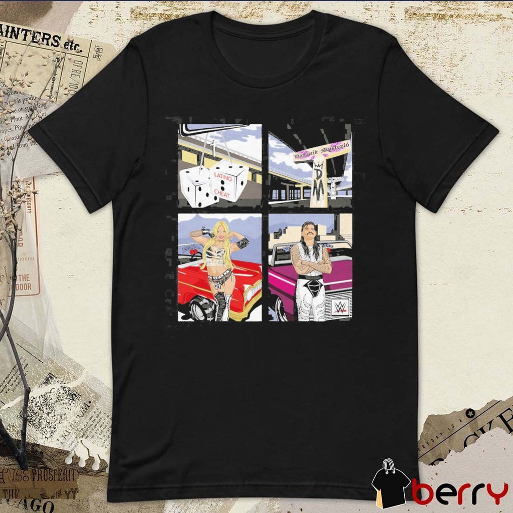 WWE Ripple Junction Black Dominik Mysterio And Liv Morgan 00s RPG t-shirt