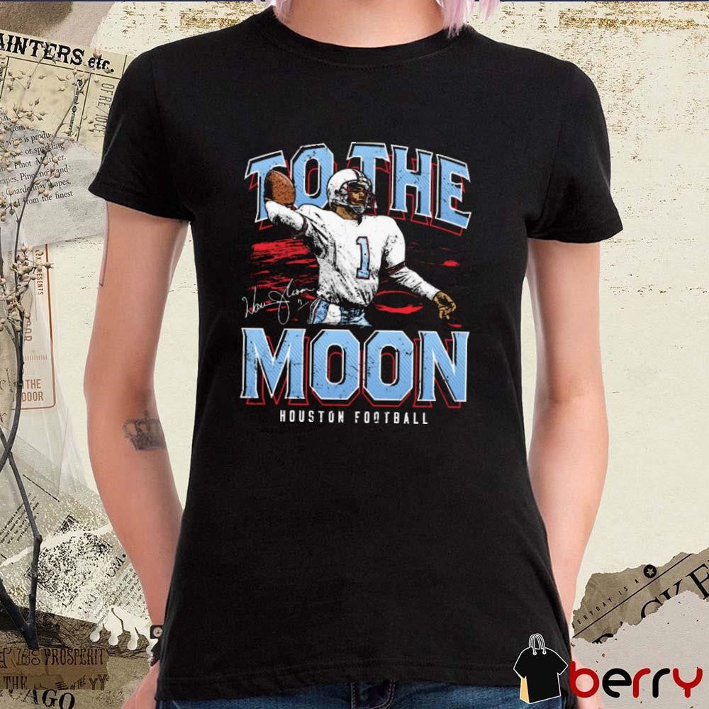 Warren Moon #1 Houston Football To The Moon Signature Vintage t-shirt