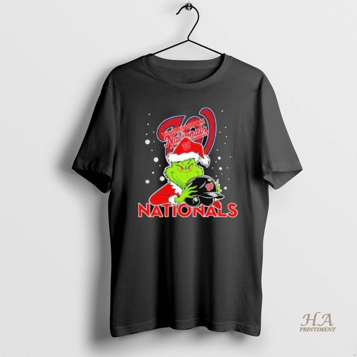 Official Washington Nationals Baseball Grinch Holding Helmet Christmas 2025 Shirts