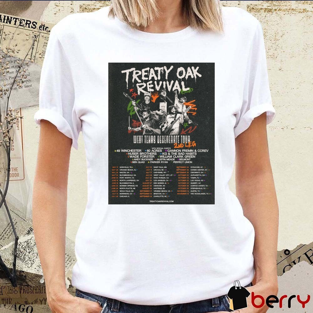 West Texas Degenerate Tour Treaty Oak Revival 2026 Poster t-shirt