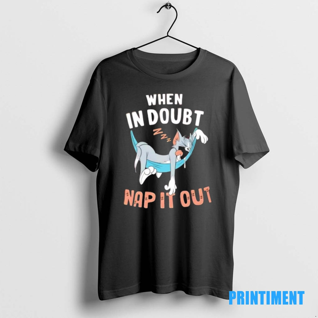 Official When In Doubt Nap It Out Lazy Cat Tee Sweater
