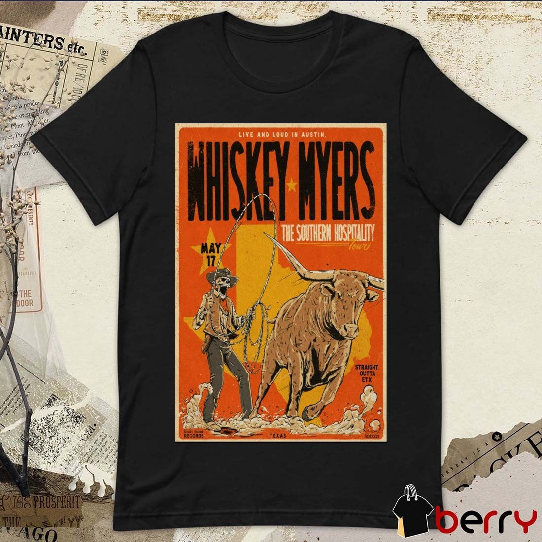 Whiskey Myers The Southern Hospitality Tour Concert Moody Center Austin, TX May 17, 2026 Poster t-shirt