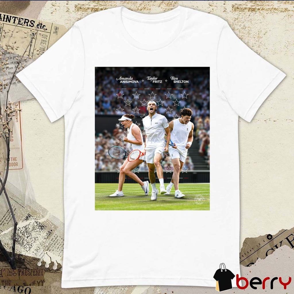 Wimbledon Amanda Anisimova Taylor Fritz Ben Shelton Happy 4th July 2025 Poster t-shirt