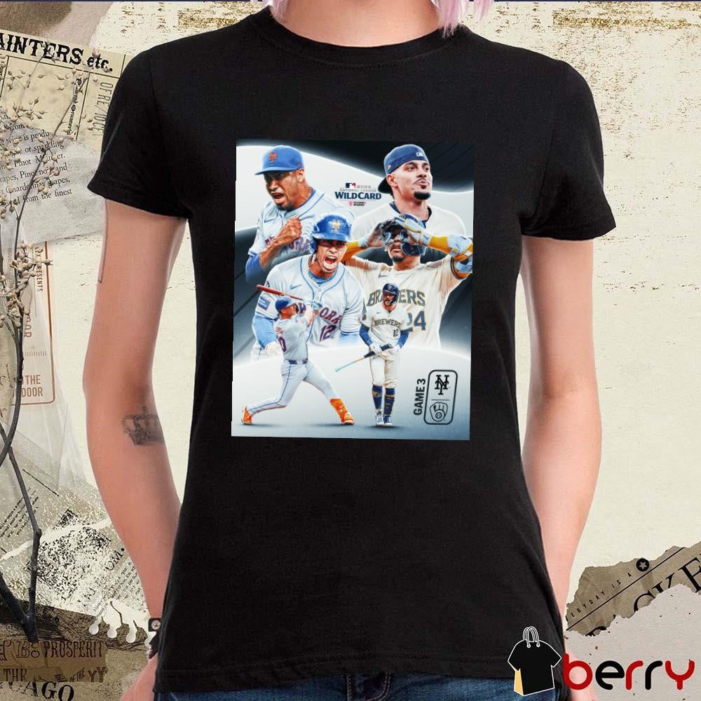 Win and advance MLB 2024 National League Wild Card Game 3 New York Mets vs Milwaukee Brewers Poster t-shirt