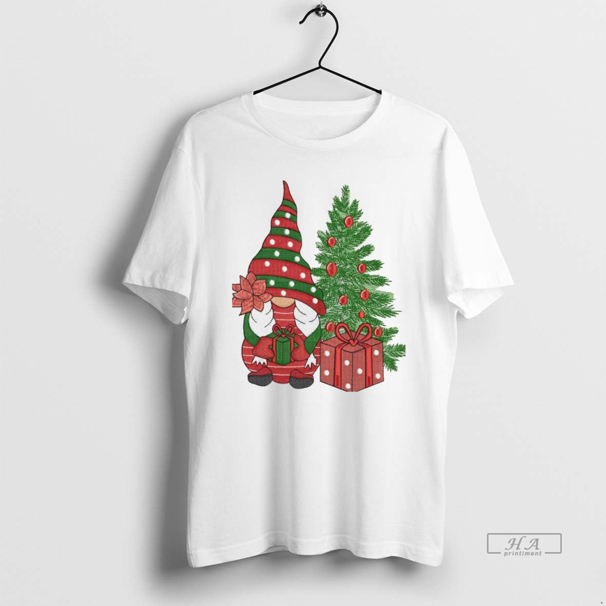 Official Winter Gnome Machine Embroidery Christmas White