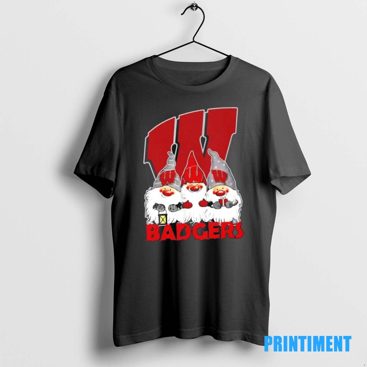 Official Wisconsin Badgers X Gnomes Xmas Christmas Tee Sweater
