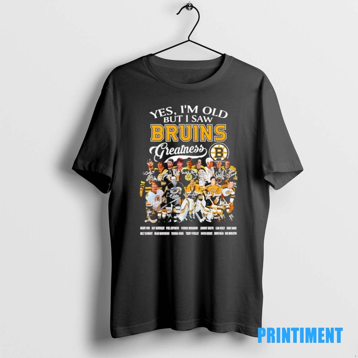 Official Yes Im Old But I Saw Pittsburgh Bruins Greatness Players Signature Tee Sweater