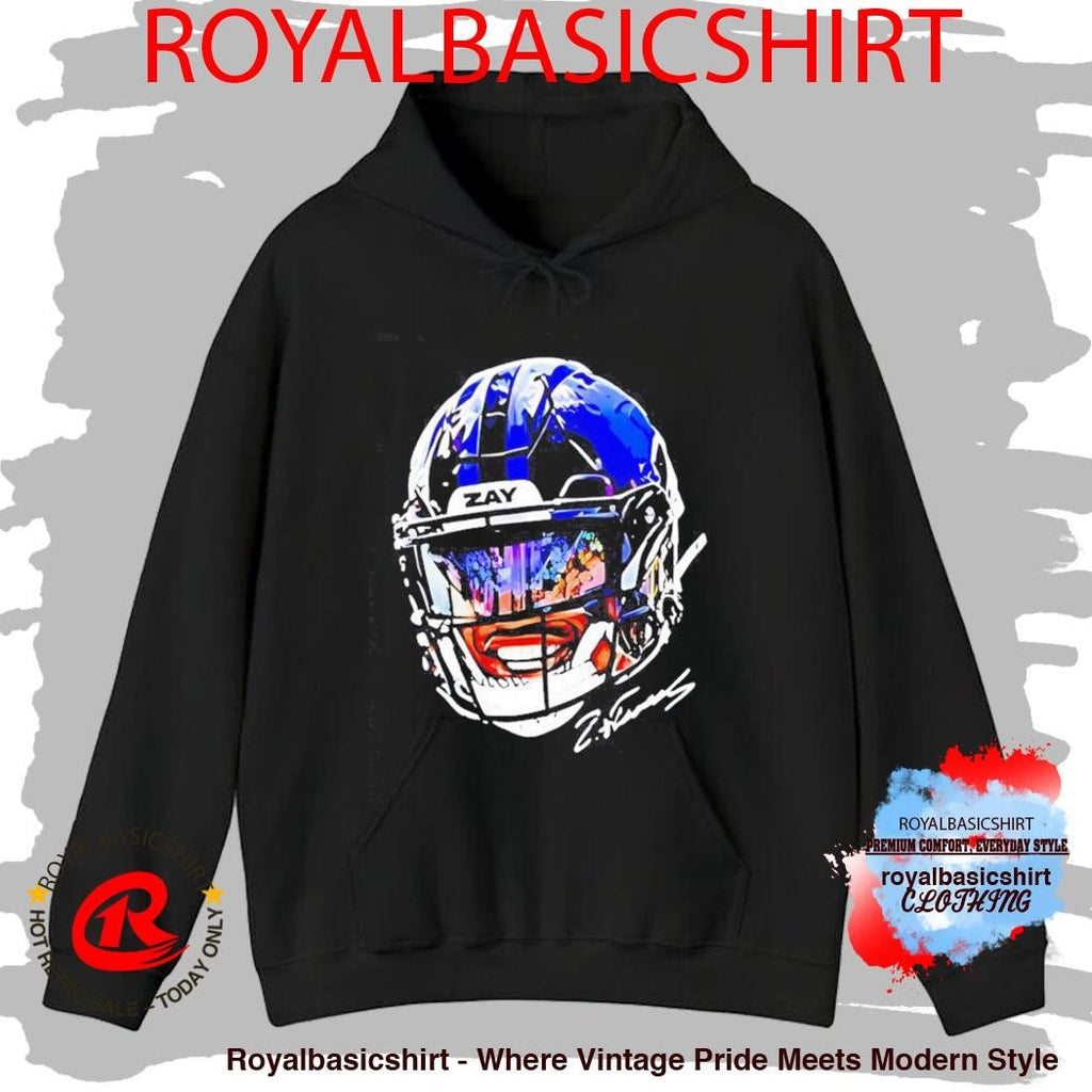 Zay Flowers Baltimore Ravens Big Face Helmet Signature Shirt