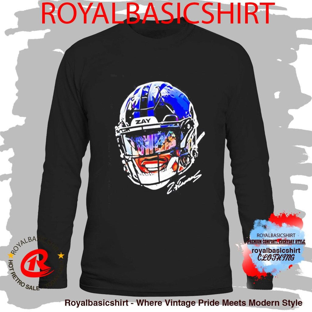 Zay Flowers Baltimore Ravens Big Face Helmet Signature Shirt