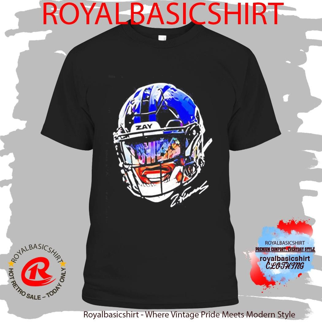 Zay Flowers Baltimore Ravens Big Face Helmet Signature Shirt