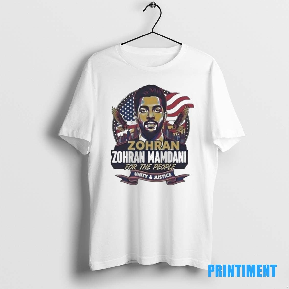 Official Zohran Mamdani For The People Unity And Justice Usa Flag Retro Tee Sweater