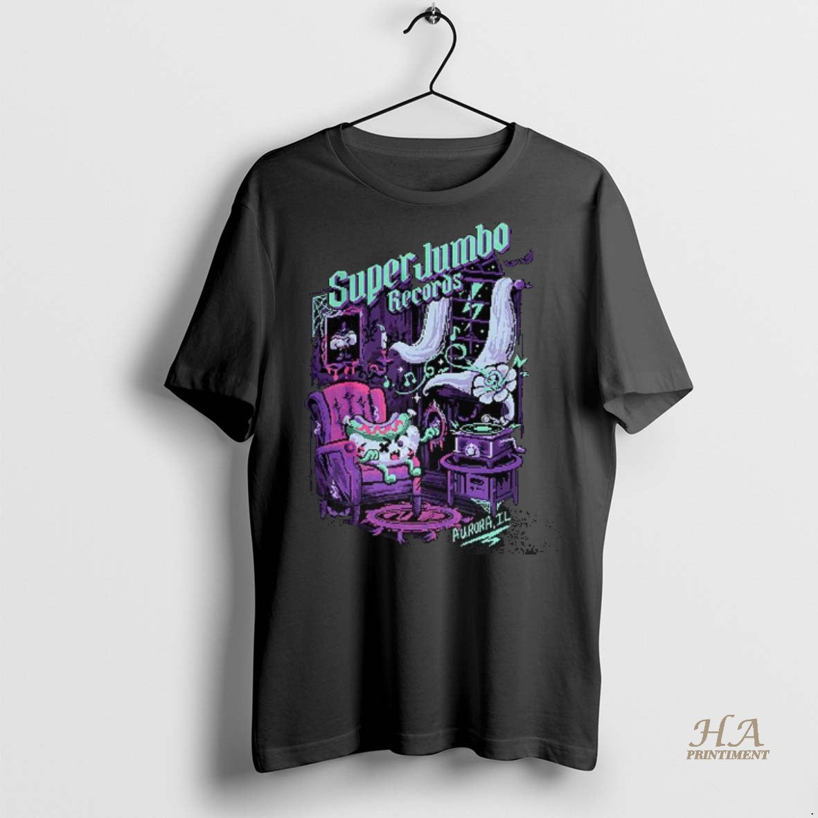 Official Zombie Frank Super Jumbo Record Aurora Pixel Art Shirt