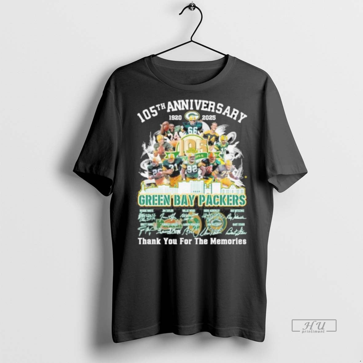 Officials 105th Anniversary 1920 2025 Green Bay Packers Teams Signatures Premium Tee Shirt Sweater
