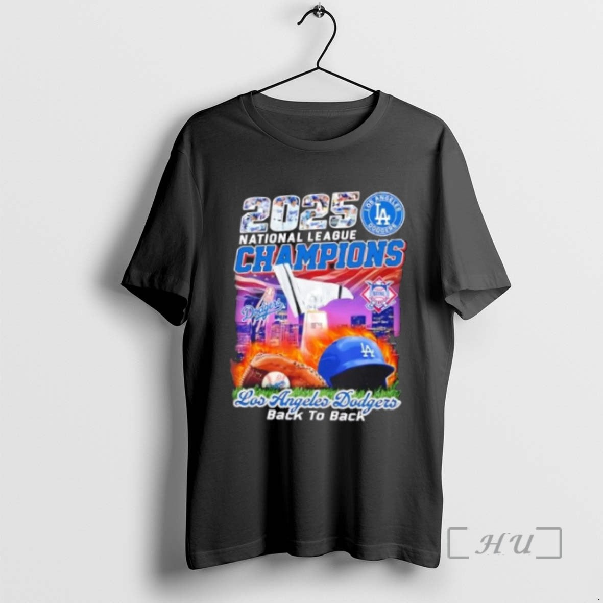 Officials 2025 Back To Back National League Los Angeles Dodgers Champions Skyline T Shirts Sweater