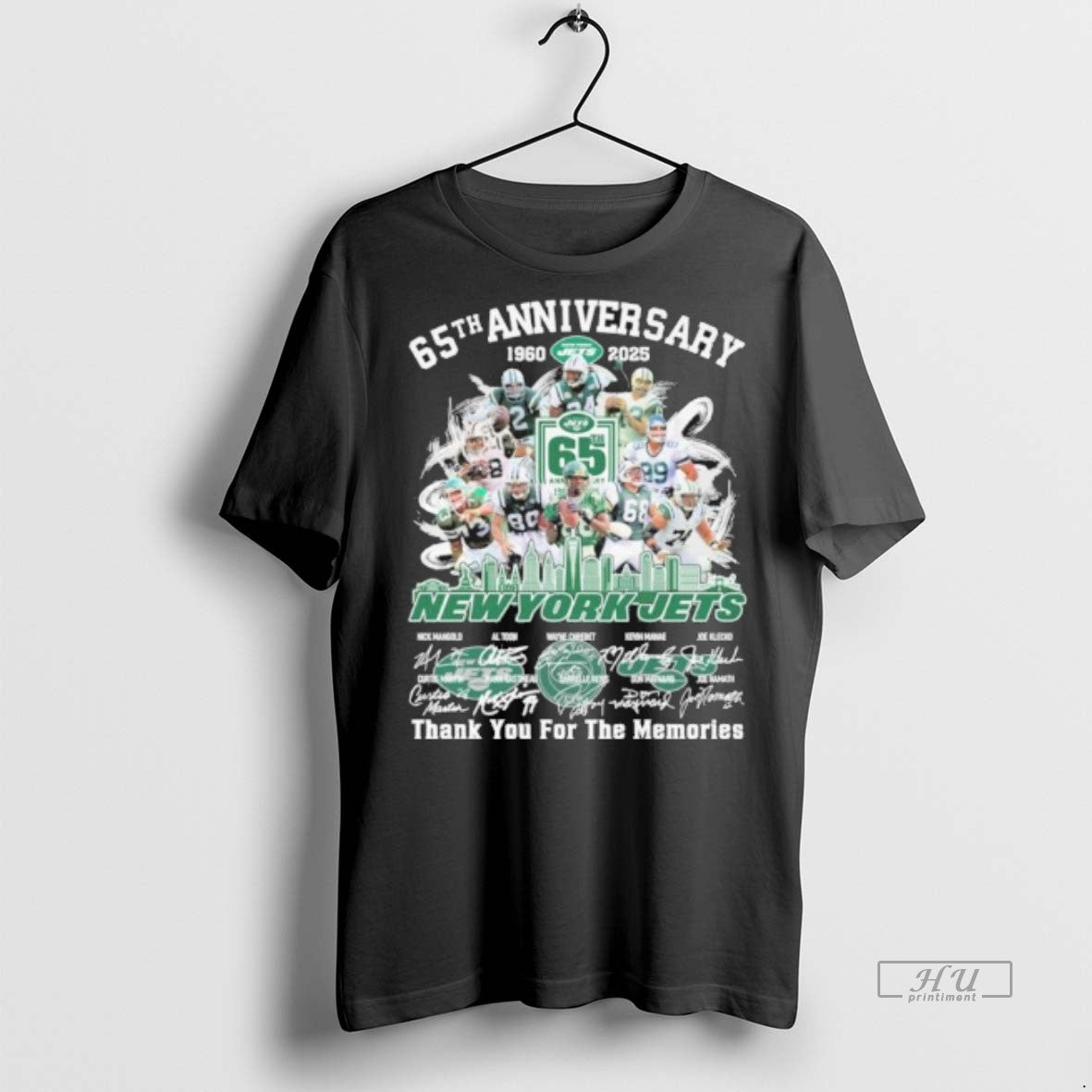 Officials 65th Anniversary 1960 2025 New York Jets Team Signatures Premium Tee Shirt Sweater